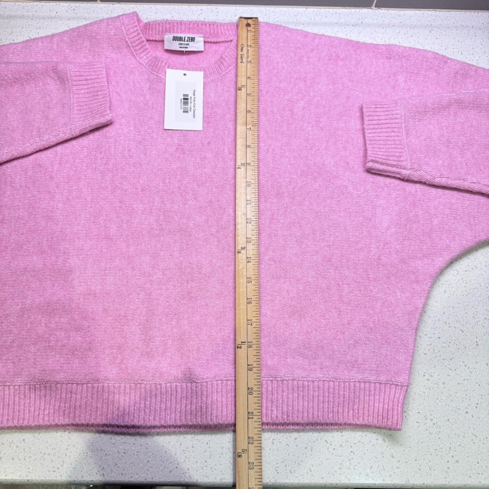 Double Zero Pink Crewneck Sweater with Dolman Sleeves Large - NWT - Picture 10 of 10